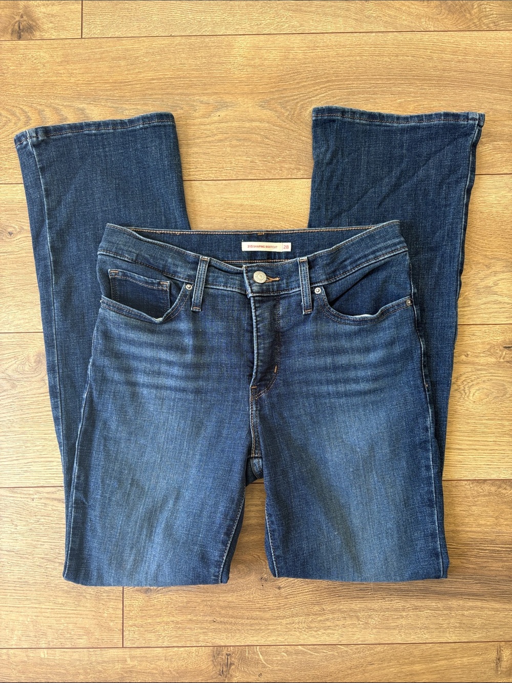 Levi's 315 Shaping Bootcut Mid Rise Denim Jeans Dark